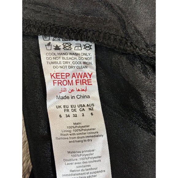 PrettyLittleThing Dress Black Pleated Draped Midi US 2 - Picture 7 of 9